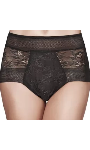 Janira Slip Vita Alta Carey Magic Band Pizzo | Invisibile Traspirante Nero Nudo