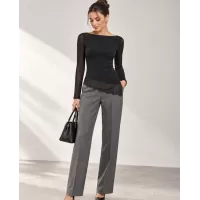 Janira Maglietta Color Tul Nera – Manica Lunga con Pizzo