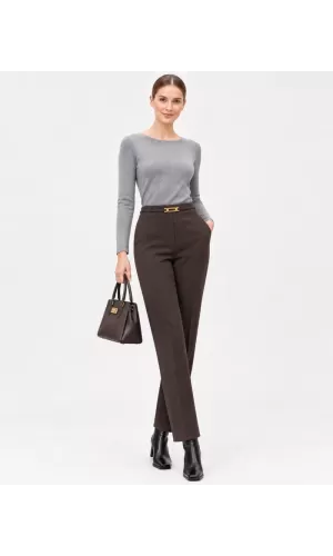 Janira Pants Reg Vigor Roma Donna – Marrone con Cintura Elastica