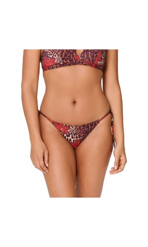 LingaDore Slip Bikini Brasiliano Leopard Flower con Laccetti Regolabili Fantasia