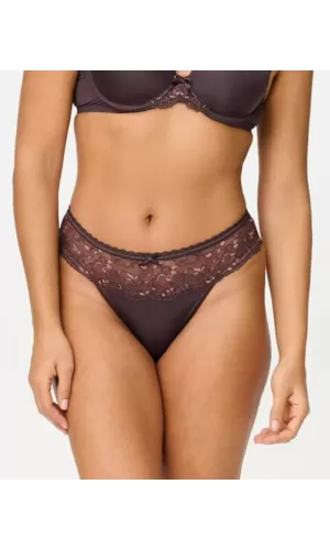 LingaDore Daily String Perizoma in Pizzo e Microfibra – Marrone