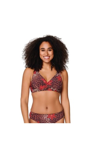 LingaDore Reggiseno Bikini Donna Leopard Flower con Ferretto Non Imbottito  per Seni Grandi