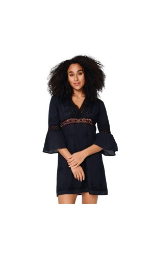 LingaDore Tunica Mare Donna in Cotone con Scollo a V e Manica 3/4