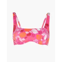 Costume Reggiseno Brassiere con Ferretto - Microfibra Riciclata Stampa Conchiglie Fucsia