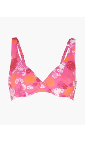 Costume Reggiseno Vela con Ferretto Lovable RCS Recycled - Stampa Conchiglie Fucsia