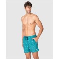 Massana Bermuda Mare Uomo Stampa Ancorette Verde | Costume Bagno Asciugatura Rapida