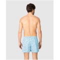 Massana Boxer Mare Uomo Stampa Floreale | Costume Bagno Asciugatura Rapida Celeste