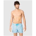 Massana Boxer Mare Uomo Stampa Floreale | Costume Bagno Asciugatura Rapida Celeste