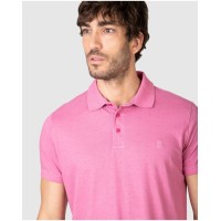 Massana Polo Uomo Manica Corta in Cotone 100% – Traspirante con Microstampa Fucsia M-XL | Casual Comfort