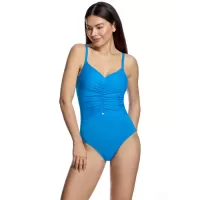 Ory Costume Intero con Scollo a V – Arriccio Centrale, Coppa D, Nero e Indaco