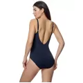 Ory Costume Intero con Scollo a V – Arriccio Centrale, Coppa D, Nero e Indaco