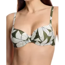 Ory Reggiseno Mare Verde Floreale con Ferretto – Coppa C Alta Capacità, Drappeggio Centrale