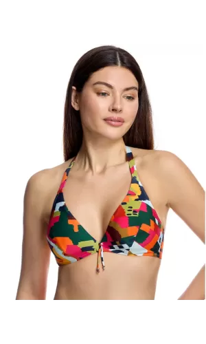 Ory Reggiseno Mare Triangolo Multicolor con Ferretto – Spalline Regolabili, Coppa E