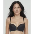 Selmark Reggiseno Push-Up con Ferretto Scollo Profondo – Coppe in Schiuma, Lavanda e Nero