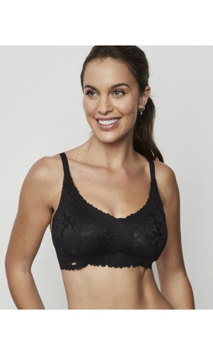 Selmark Reggiseno Triangolo Senza Ferretto Comfortwear ONE&LACE con Coppa Estraibile – Nero Bianco Nudo