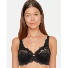 Susa Reggiseno Latina con Ferretto e Pizzo – Sostegno Alto, Nero