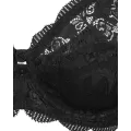 Susa Reggiseno Latina con Ferretto e Pizzo – Sostegno Alto, Nero