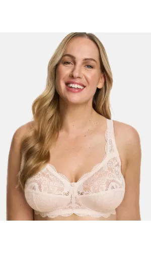 Susa Reggiseno Latina Senza Ferretto in Pizzo – Sostegno Medio, Beige
